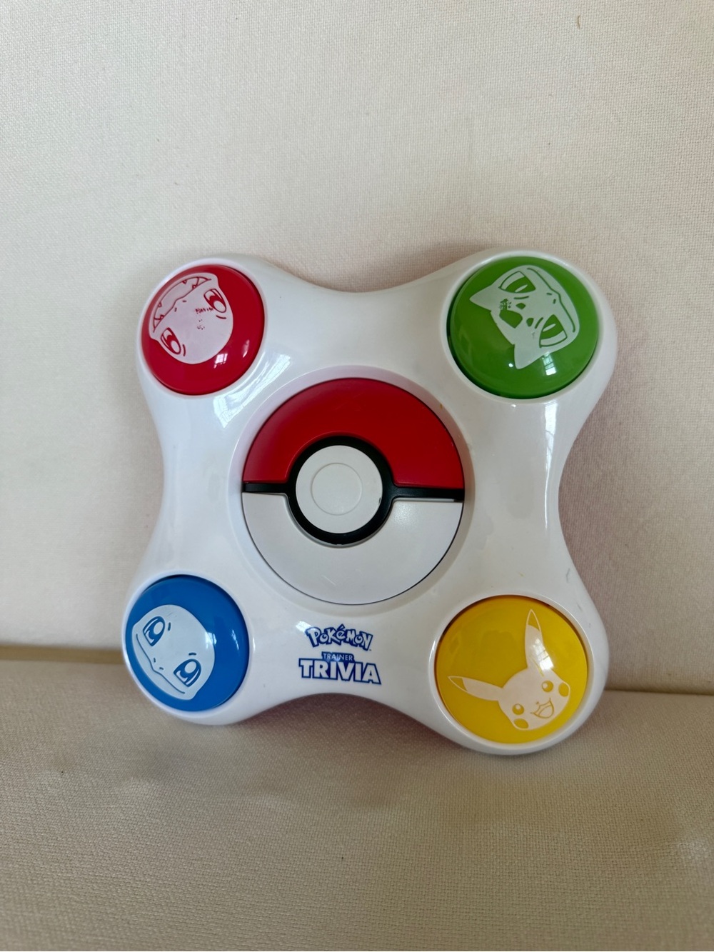 Pokémon Trivia Kids Toy - White with Red, Green, Blue & Yellow Buttons